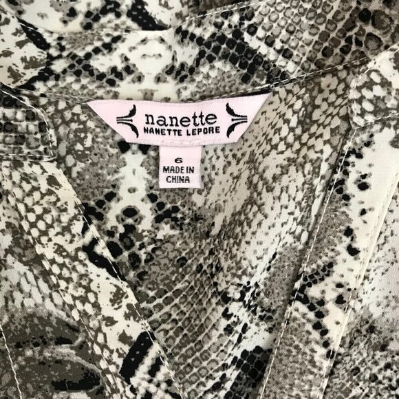 NANETTE Lepore Snakeskin Print Short Sleeved Dress Size 6 - Picture 6 of 7